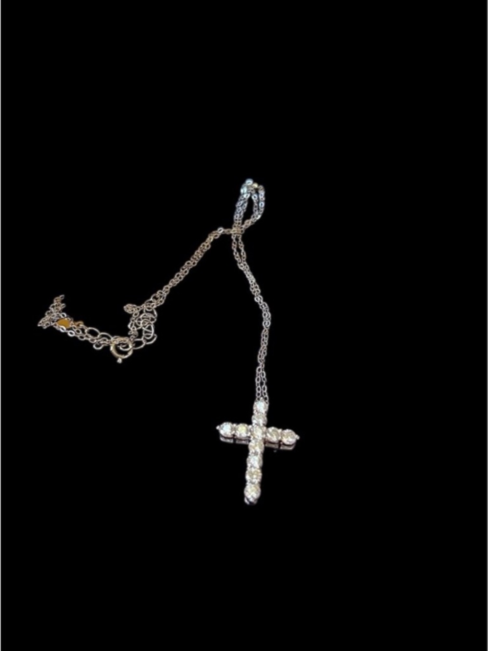 BRAND NEW 1.1 ct sterling silver moissanite cross necklace - Picture 2 of 9